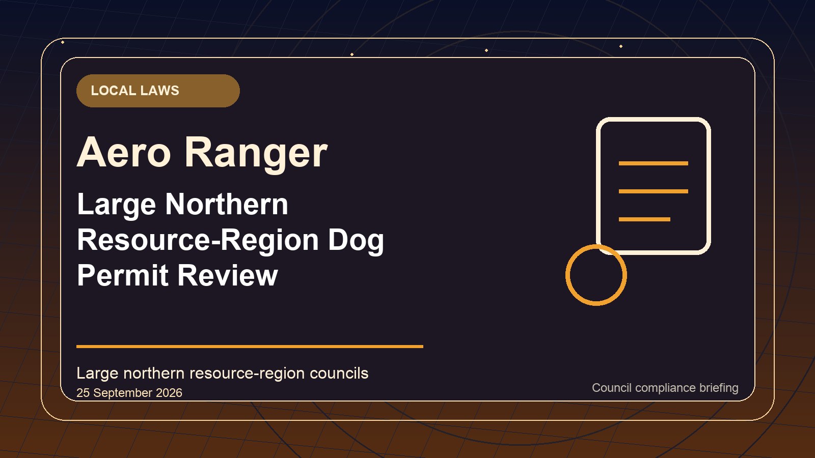 Generic dog permit review card with registration status, field observation and local-law reviewer notes