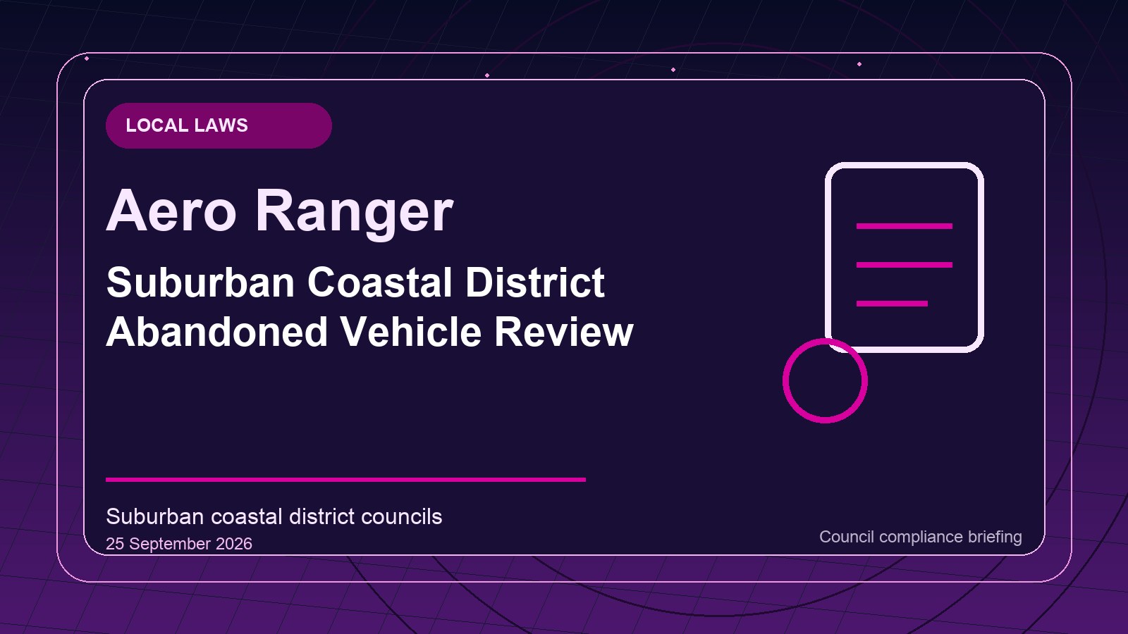 Generic abandoned vehicle review card with repeat observation timeline, vehicle status note and closure reason