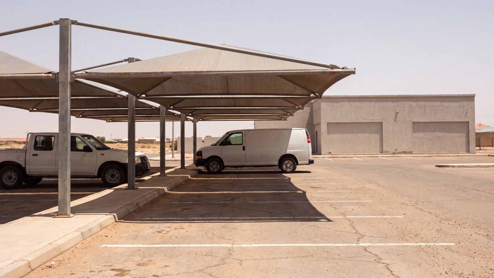 Parking access setting in natural light