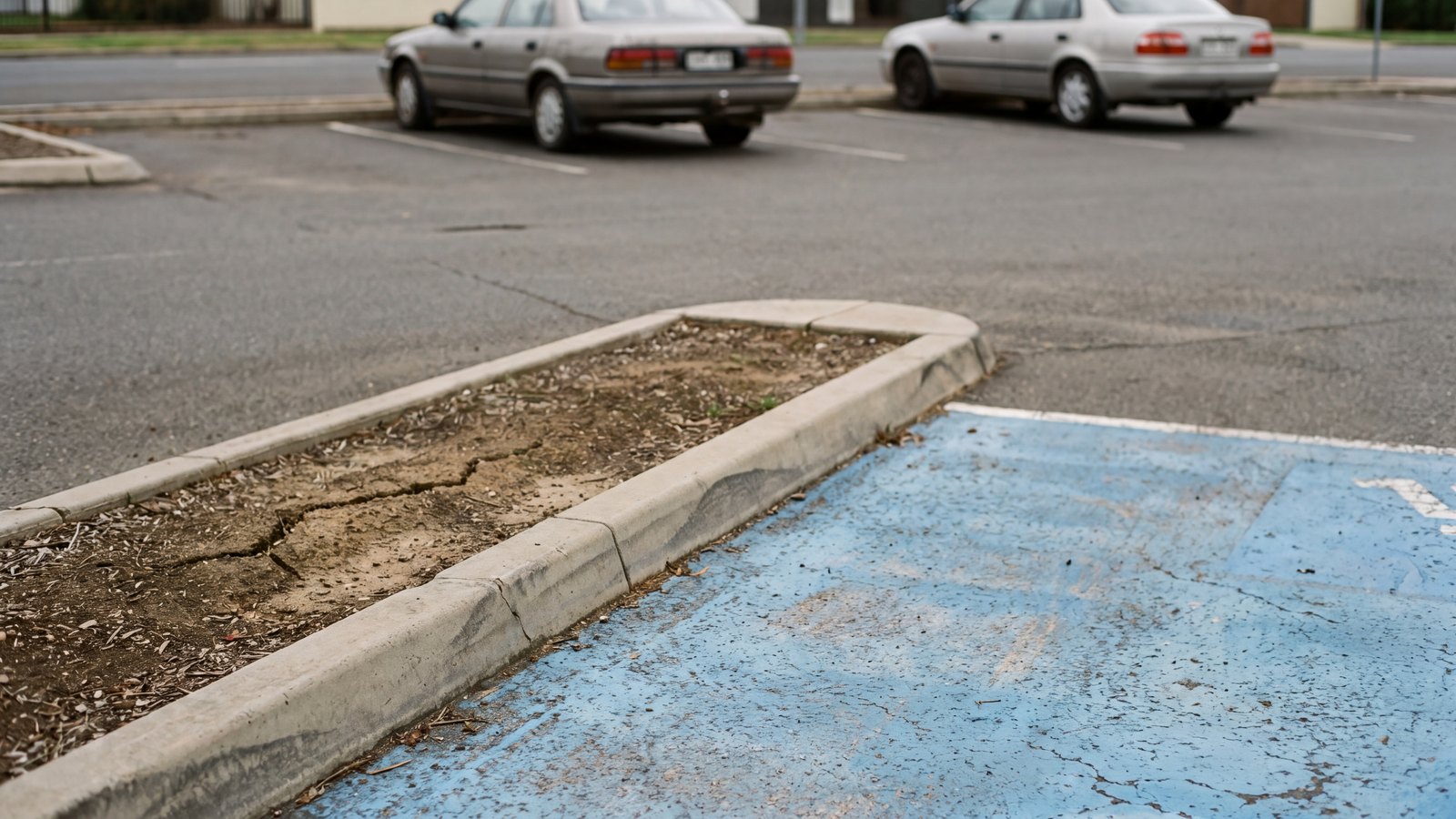 Accessible-bay review setting in a generic regional city car park