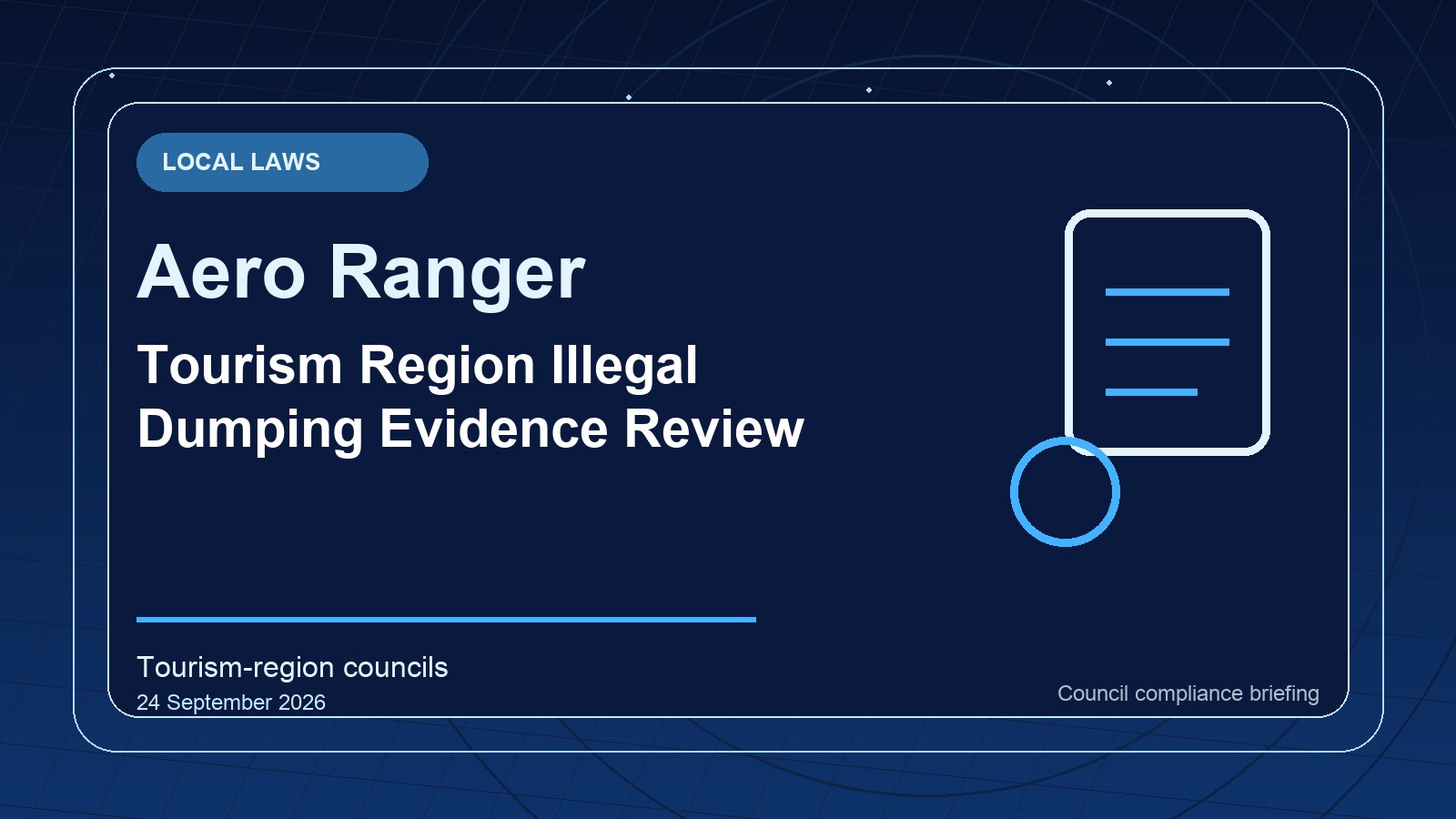 Tourism Region Illegal Dumping Evidence Review cover image