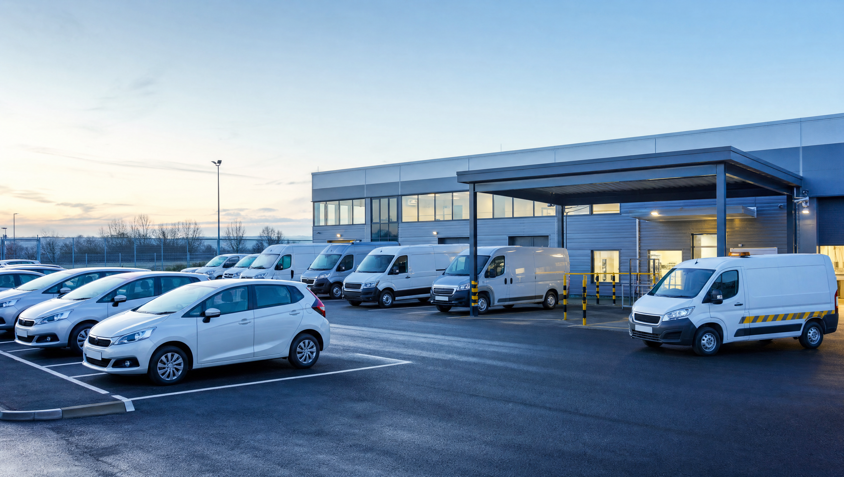 Managed cars and panel vans in a vehicle depot