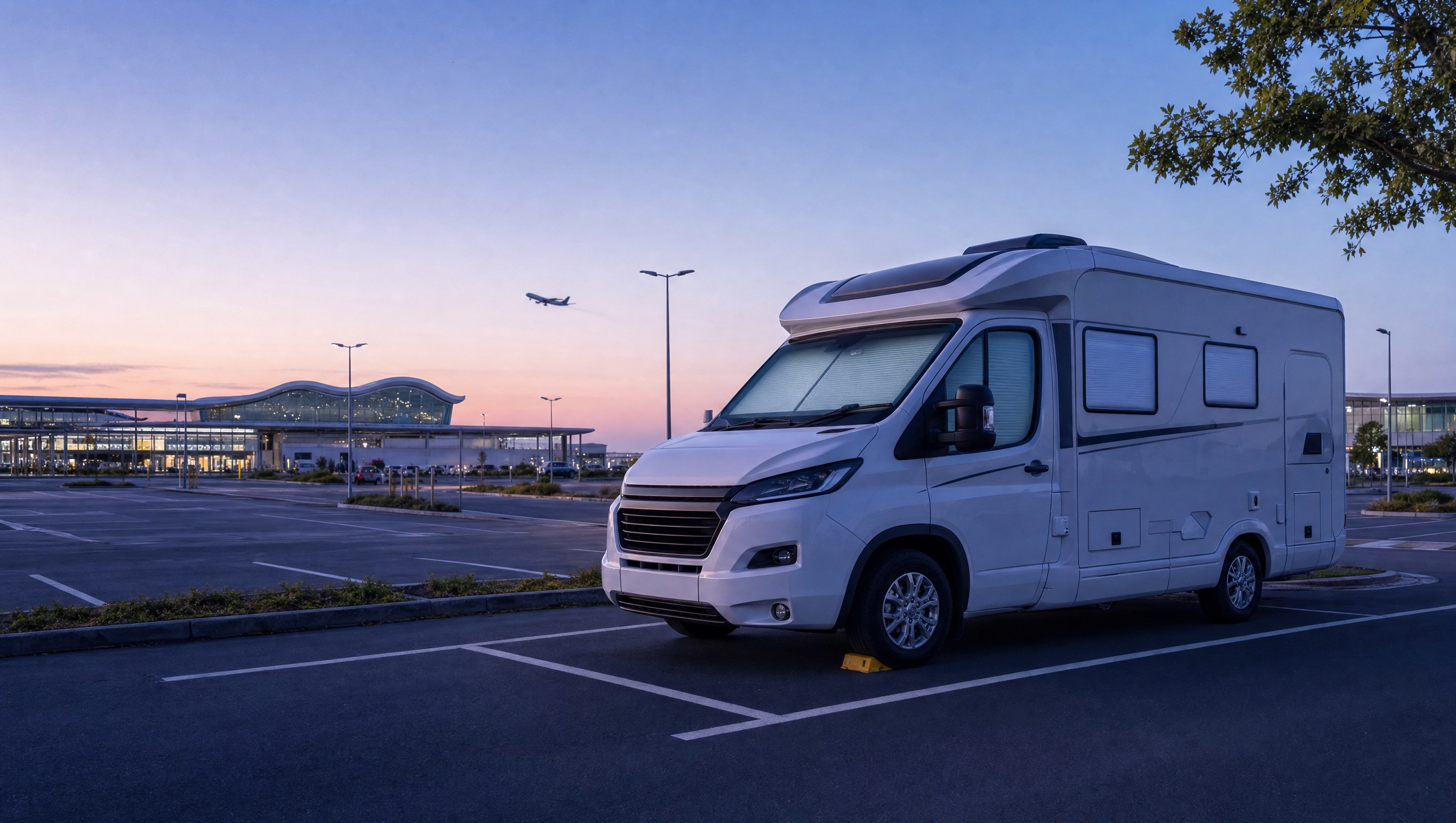 Motorhome occupying a managed visitor parking area beyond the permitted stay