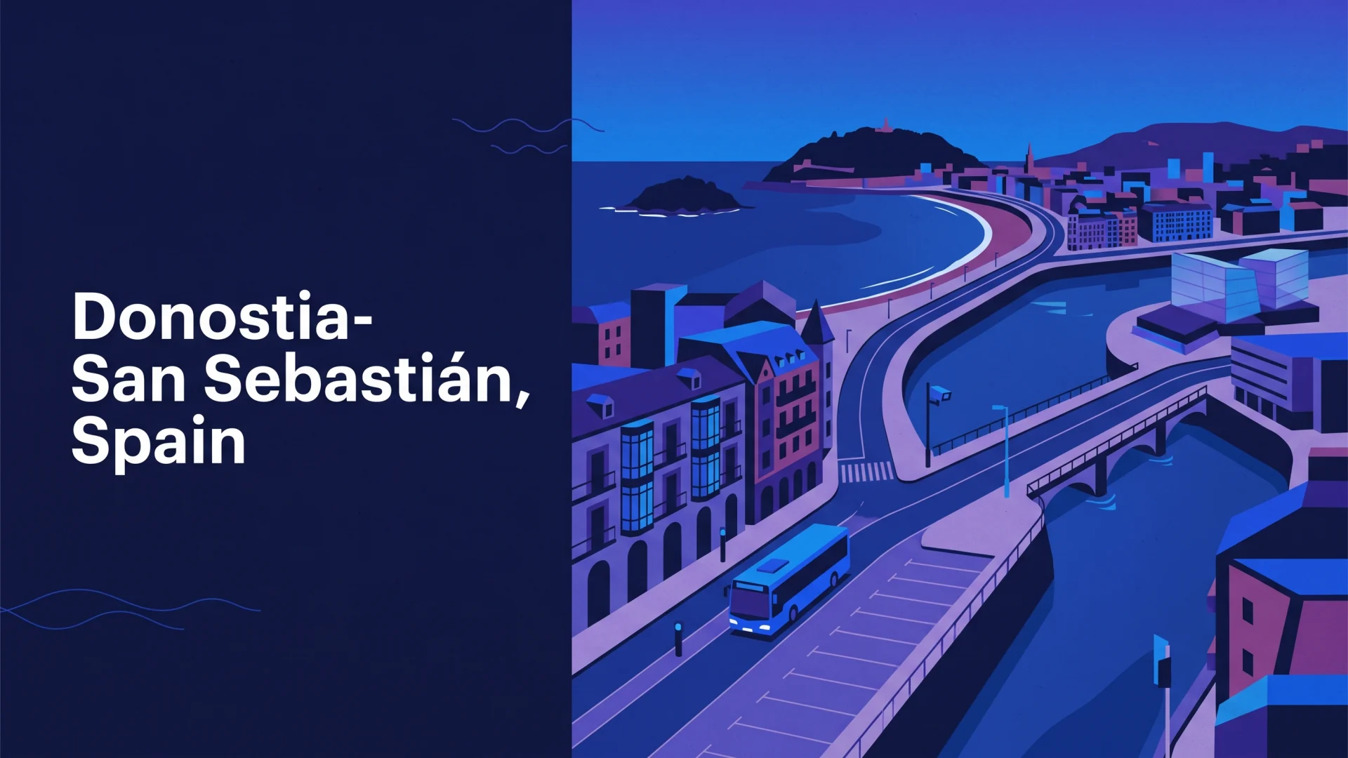 Ilustración editorial de operaciones ANPR y cumplimiento en Donostia-San Sebastián