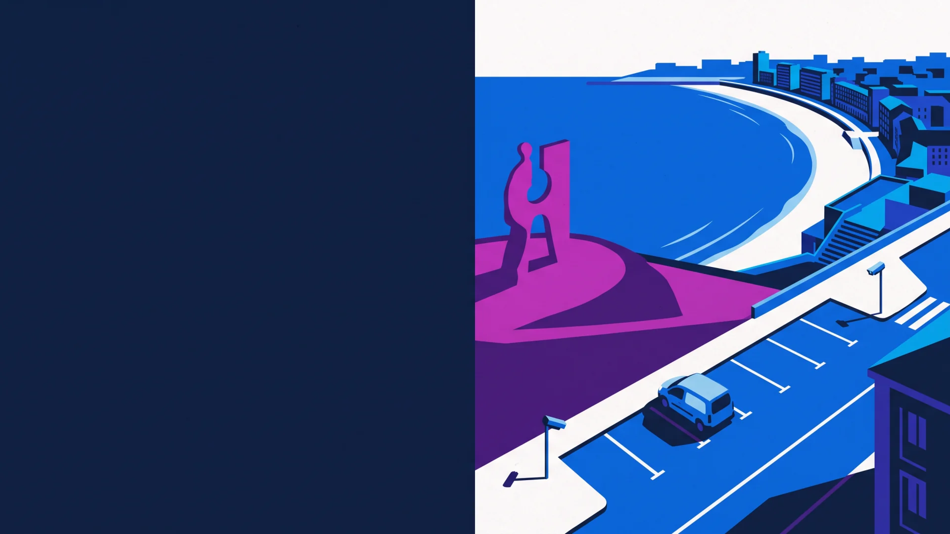 Ilustración editorial de operaciones ANPR y cumplimiento en Gijón