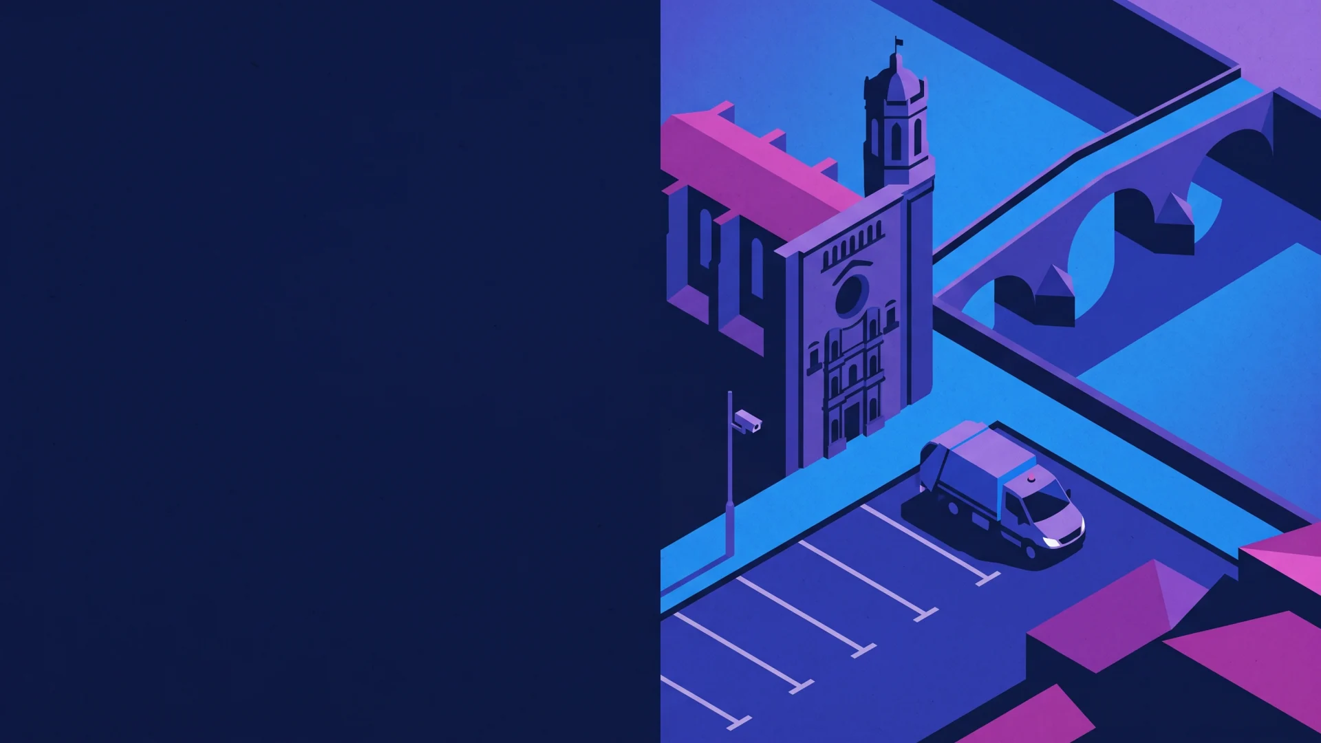 Ilustración editorial de operaciones ANPR y cumplimiento en Girona