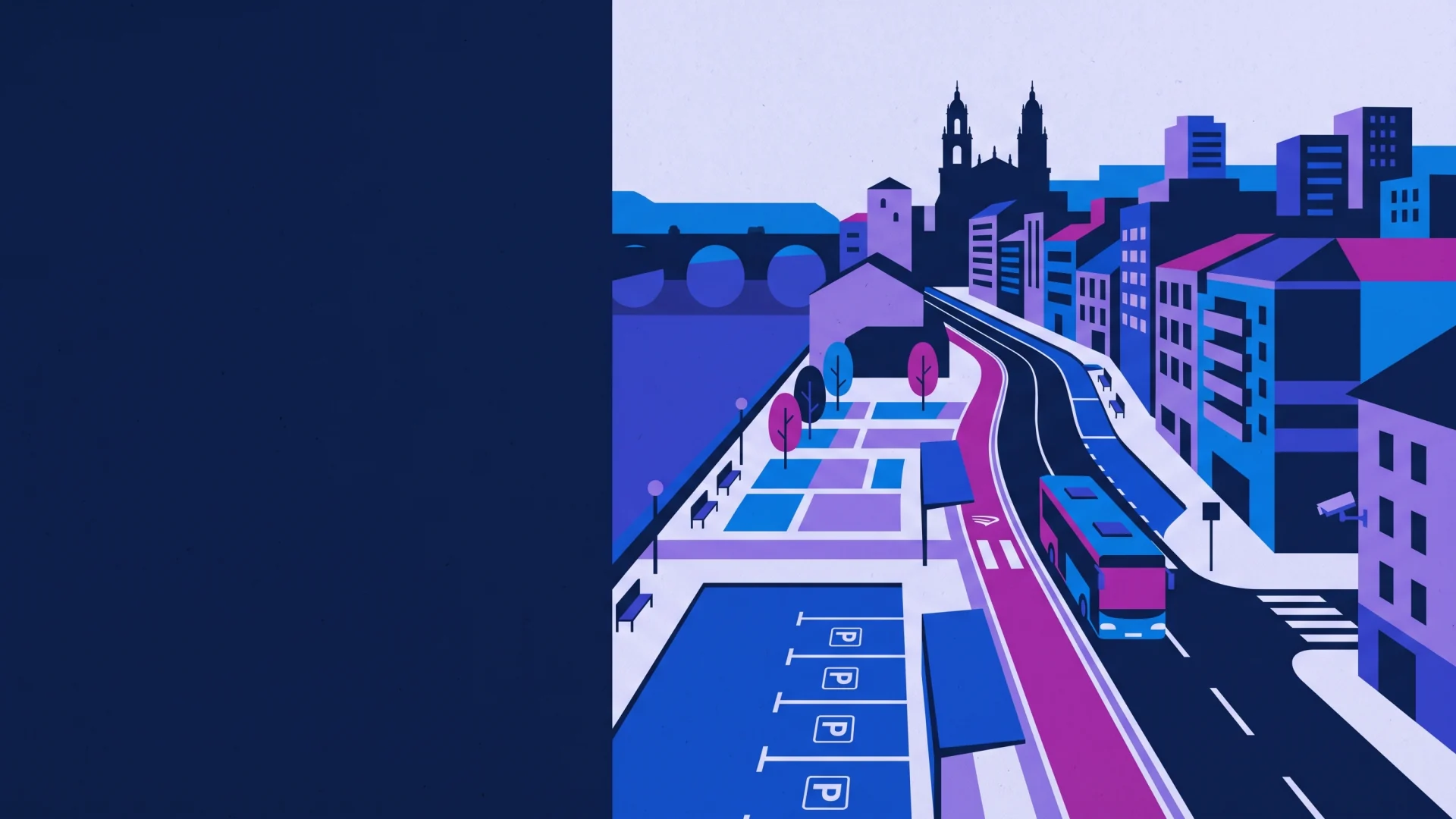 Ilustración editorial de operaciones ANPR y cumplimiento en Ourense