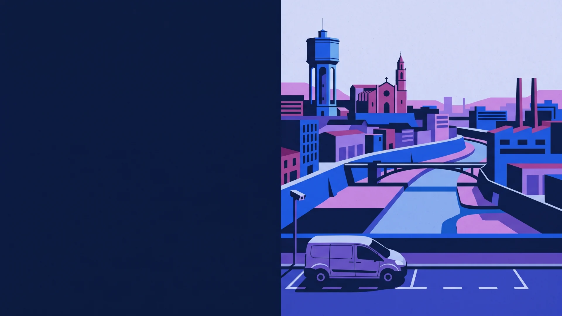 Ilustración editorial de operaciones ANPR y cumplimiento en Sabadell