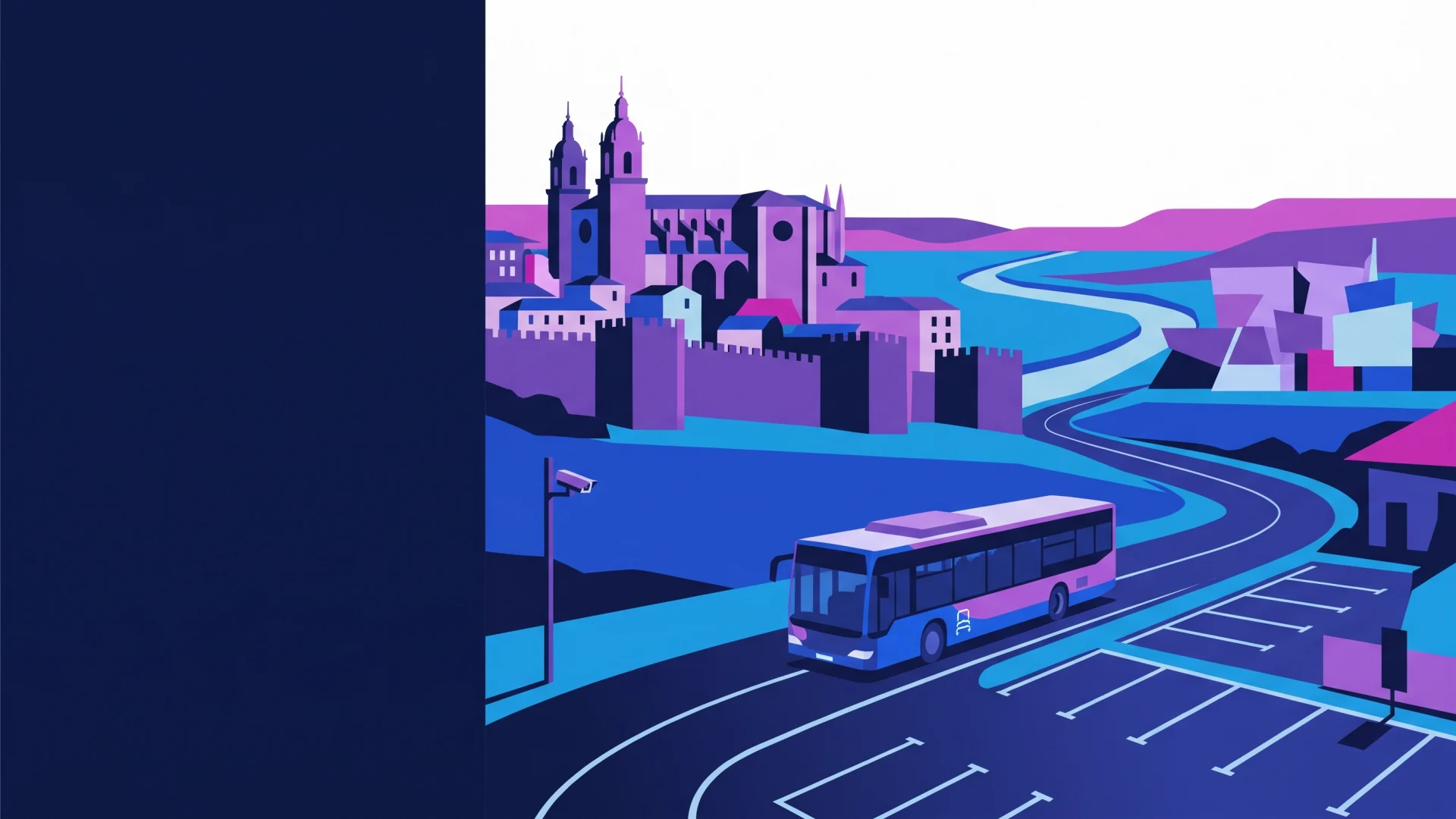 Ilustración editorial de operaciones ANPR y cumplimiento en Vitoria-Gasteiz
